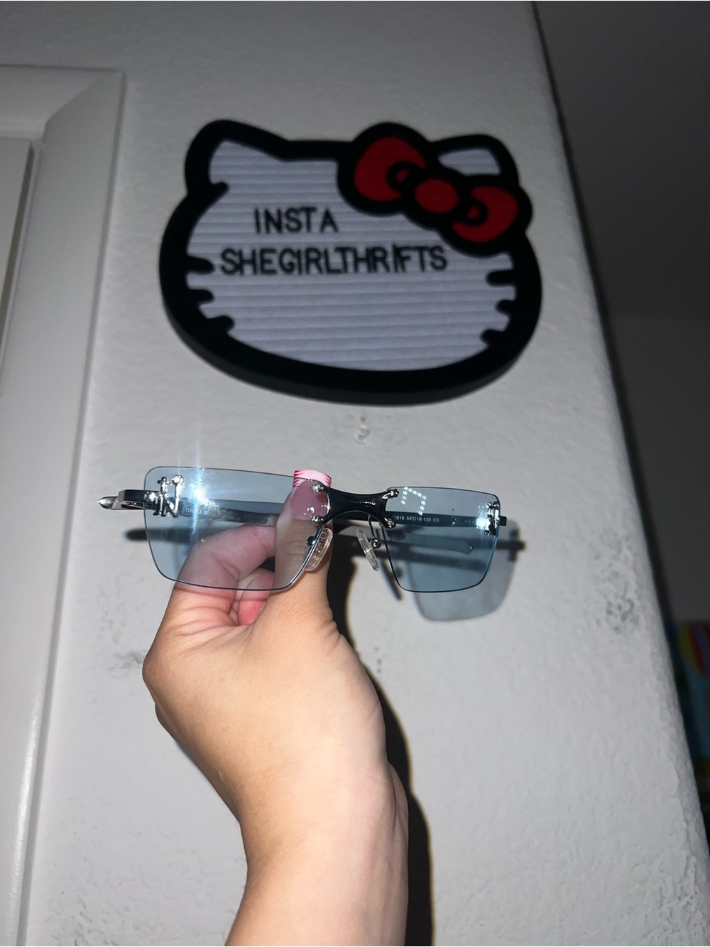 Y2K blue tinted sunglasses